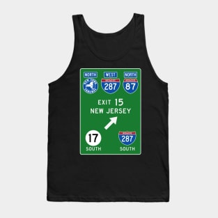 New York Thruway Northbound Exit 15: Route 17 Interstate 287 to New Jersey Tank Top